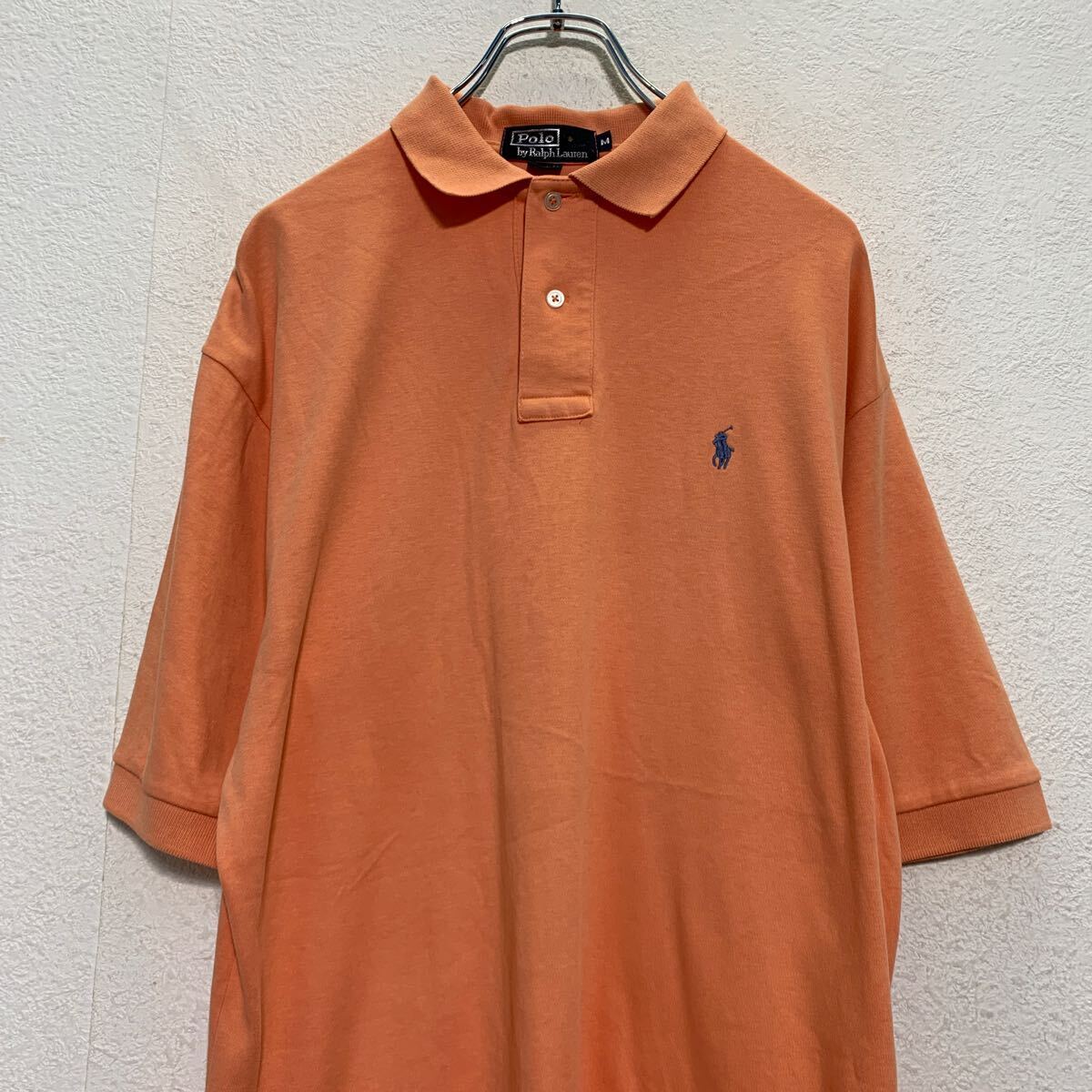 Polo Ralph Lauren 半袖 無地ポロシャツ M オレンジ ポロラルフローレン ワンポイントロゴ 古着卸 アメリカ仕入 a604-7238_画像2