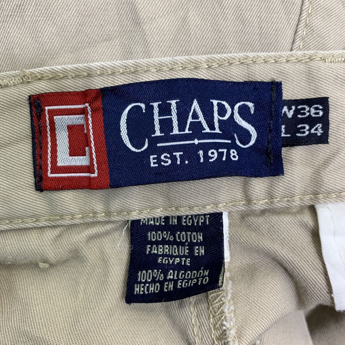 CHAPS チノパン W36 チャップス ビッグサイズ ベージュ コットン 古着卸 アメリカ仕入 2404-889_画像9