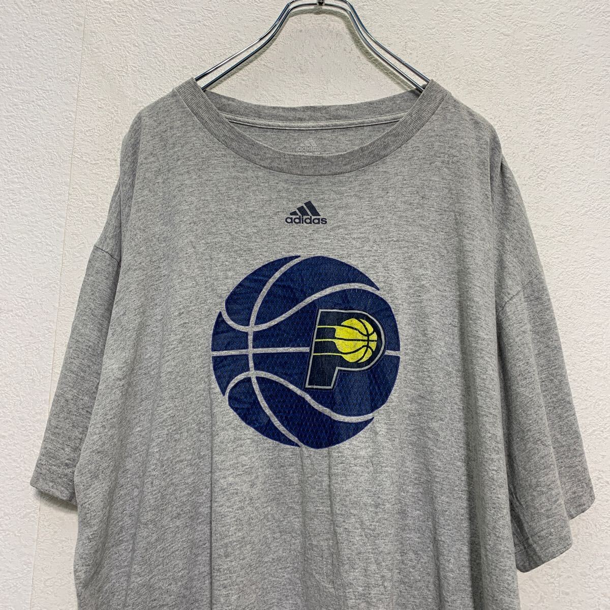 adidas 半袖 プリントTシャツ XL グレー アディダス ビッグサイズ クルーネック バスケットボール 古着卸 アメリカ仕入 a604-7391_画像2