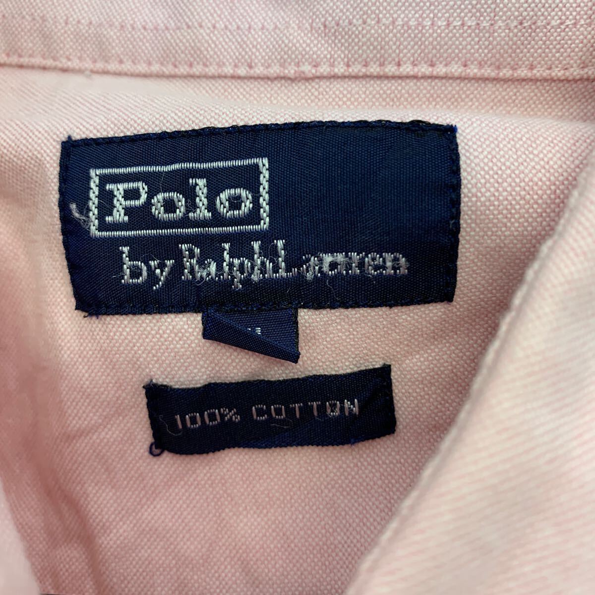 Polo Ralph Lauren 長袖 無地シャツ XL ライトピンク ポロラルフローレン ビッグサイズ ボタンダウン ロゴ 古着卸 アメリカ仕入 a604-7385_画像9