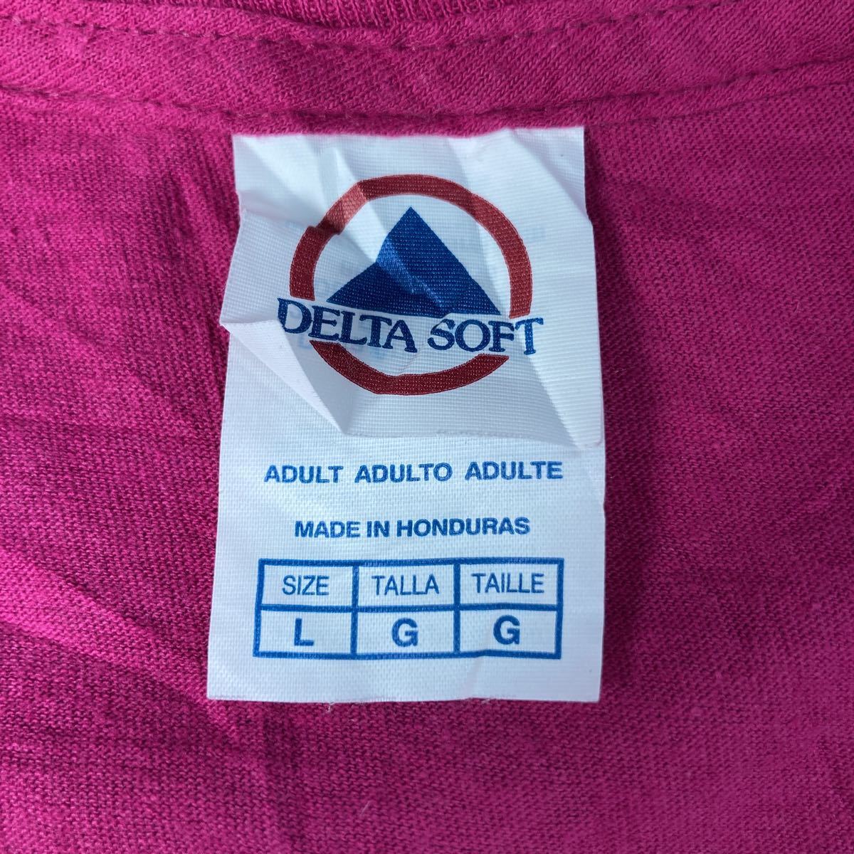DELTA SOFT 半袖 プリント Tシャツ L ピンク ホワイト 古着卸 アメリカ仕入 a505-6201_画像8