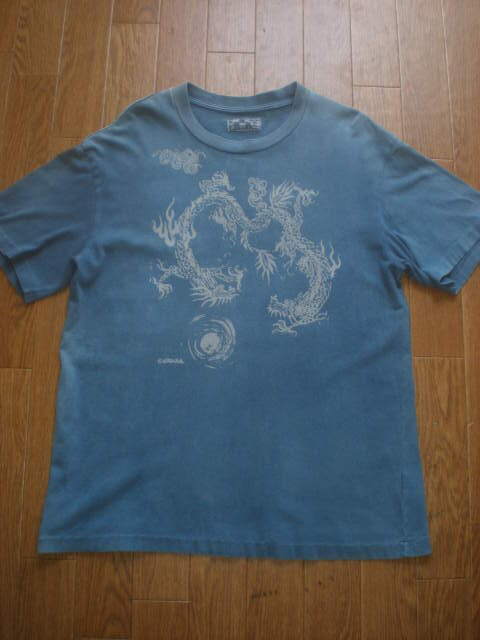 見て! 安いよ 安いよーっ! 全品売り尽くしセールだよ！HOLLYWOOD RANCH MARKET OKURA 龍 DRAGON 藍染 Tシャツ  の画像1
