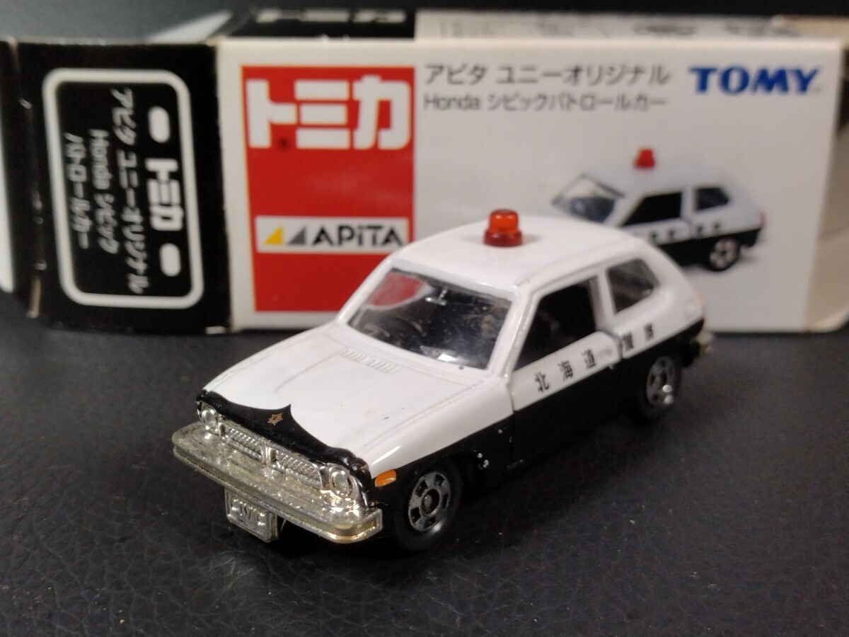 トミカ アピタ APITA ユニー オリジナル 『 Honda シビック パトロールカー 北海道警察 』 【 TOMICA No. 83 CIVIC 1974 】 パトカーの画像1