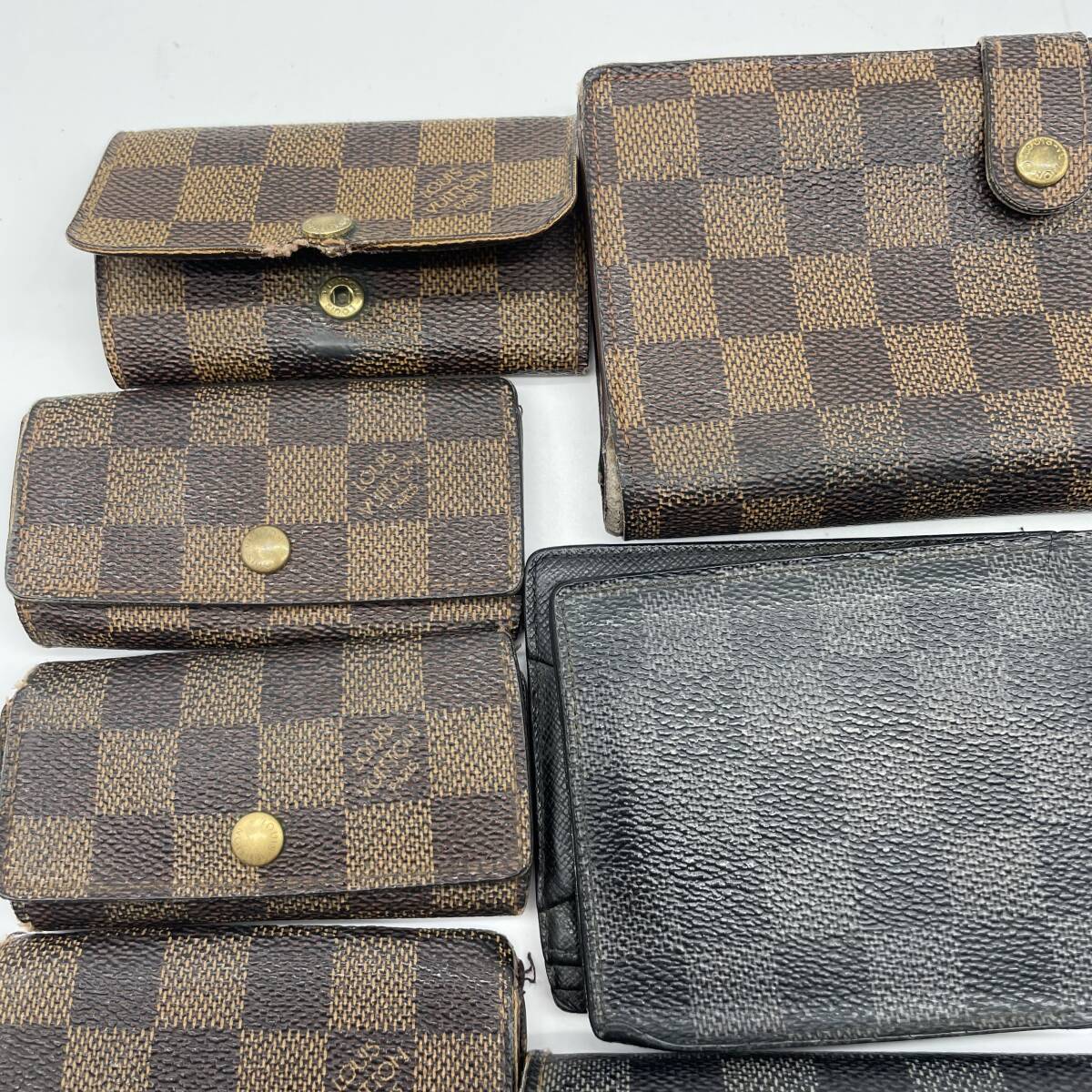 LOUIS VUITTON【 14点 まとめ セット 】ルイヴィトン 長財布 折り財布 ダミエ モノグラム 小物 大量 LV レザー ポルト ウォレット ジャンク_画像2