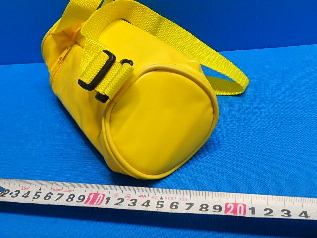 n404k　YANASE　ヤナセ　ポーチ　ミニバッグ　黄色　ソフトクーラー　小型保冷バック　筒形　レトロ　中古　① (0314)_画像5
