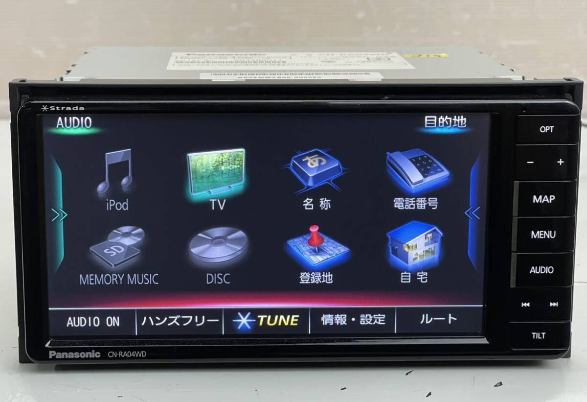 Panasonic Strada CN-RA04WD 2017年度版 Bluetooth ハンズフリー フルセグ 地デジTV DVD/CD/SD/USB/iPod 7V 2DIN (J19)_画像3