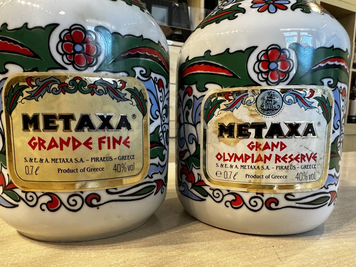 40106,422174 メタクサ 陶器ボトル 1254g/1469.3g 700ml 40％ 2本セット METAXA_画像2