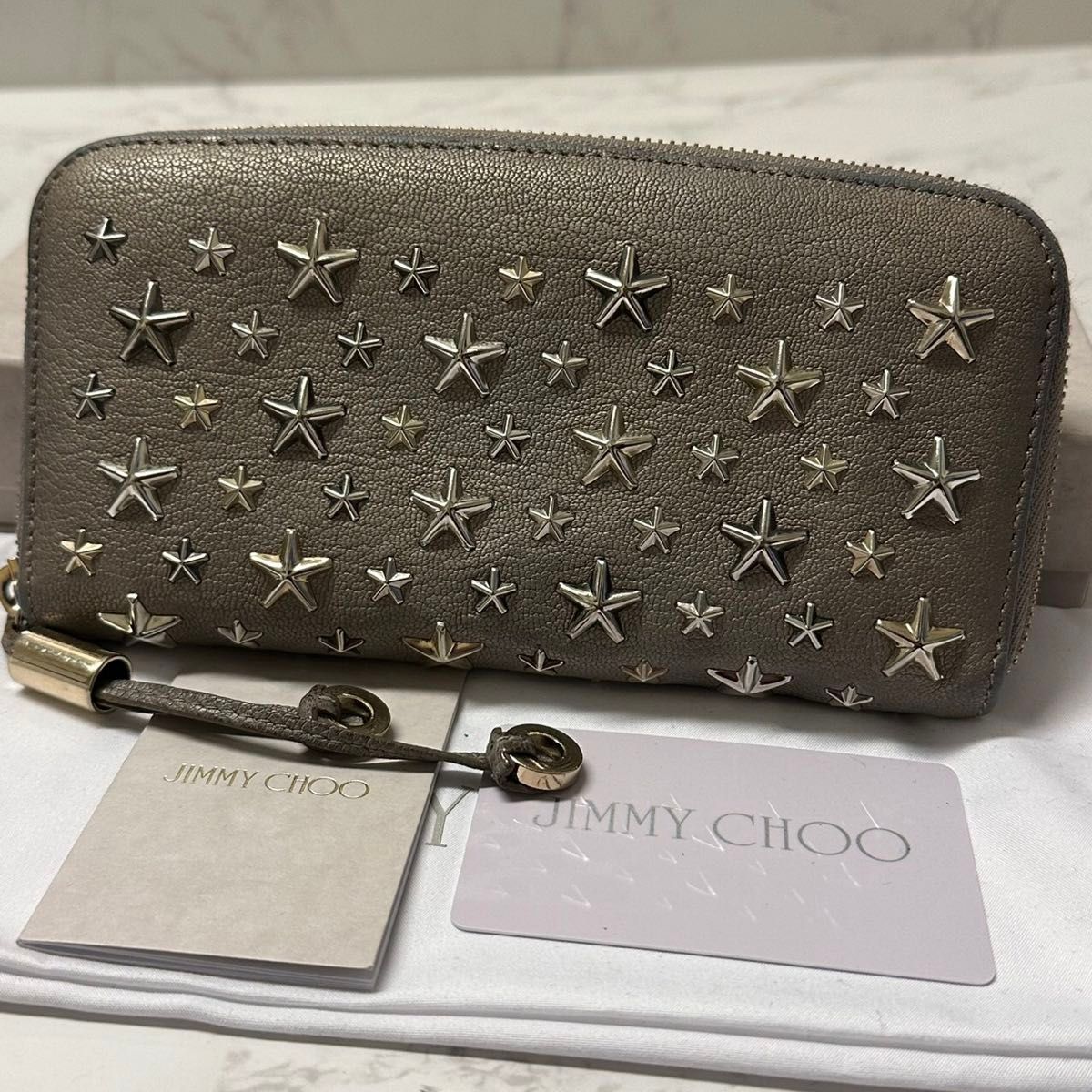 新品同様！ ジミーチュウ JIMMY CHOO 財布 長財布 フィリパ スタースタッズ ラウンドファスナー