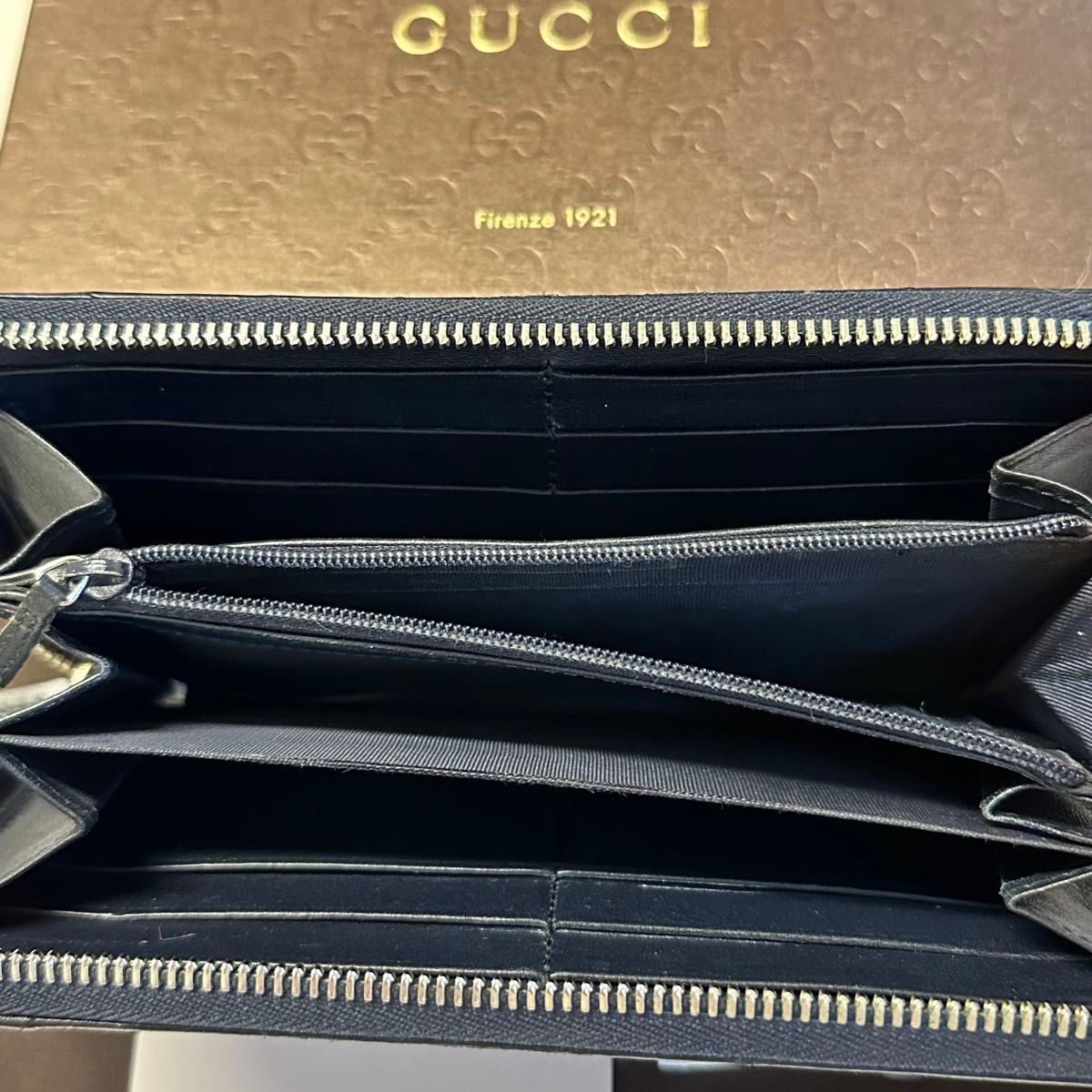 新品同様！ グッチ GUCCI 財布 長財布　シマレザー　マイクロGG ラウンドファスナー