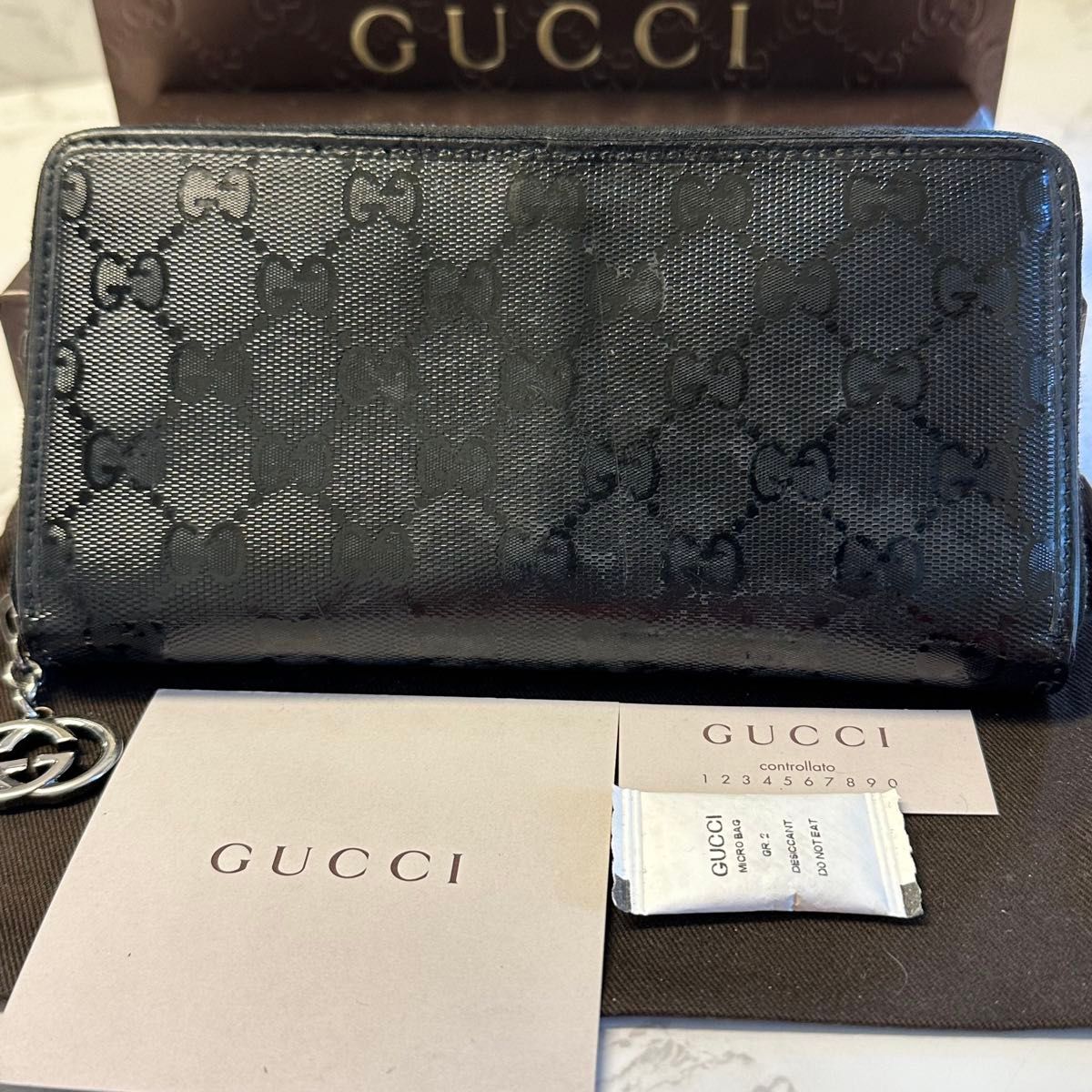 超良品！ グッチ GUCCI 財布 長財布　インプリメ GG金具 ラウンドファスナー