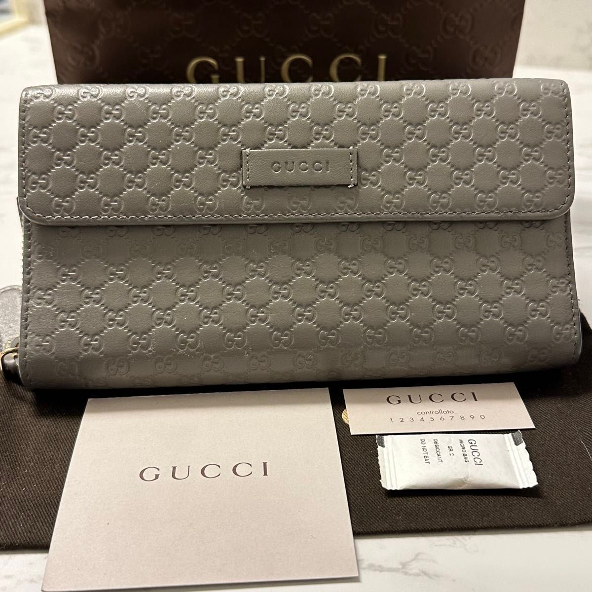 新品同様！ グッチ GUCCI 財布 長財布　マイクロGG ラウンドファスナー