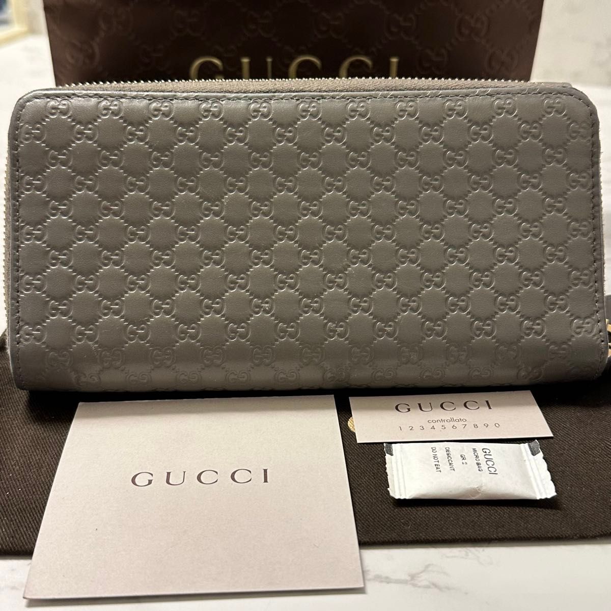 新品同様！ グッチ GUCCI 財布 長財布　マイクロGG ラウンドファスナー