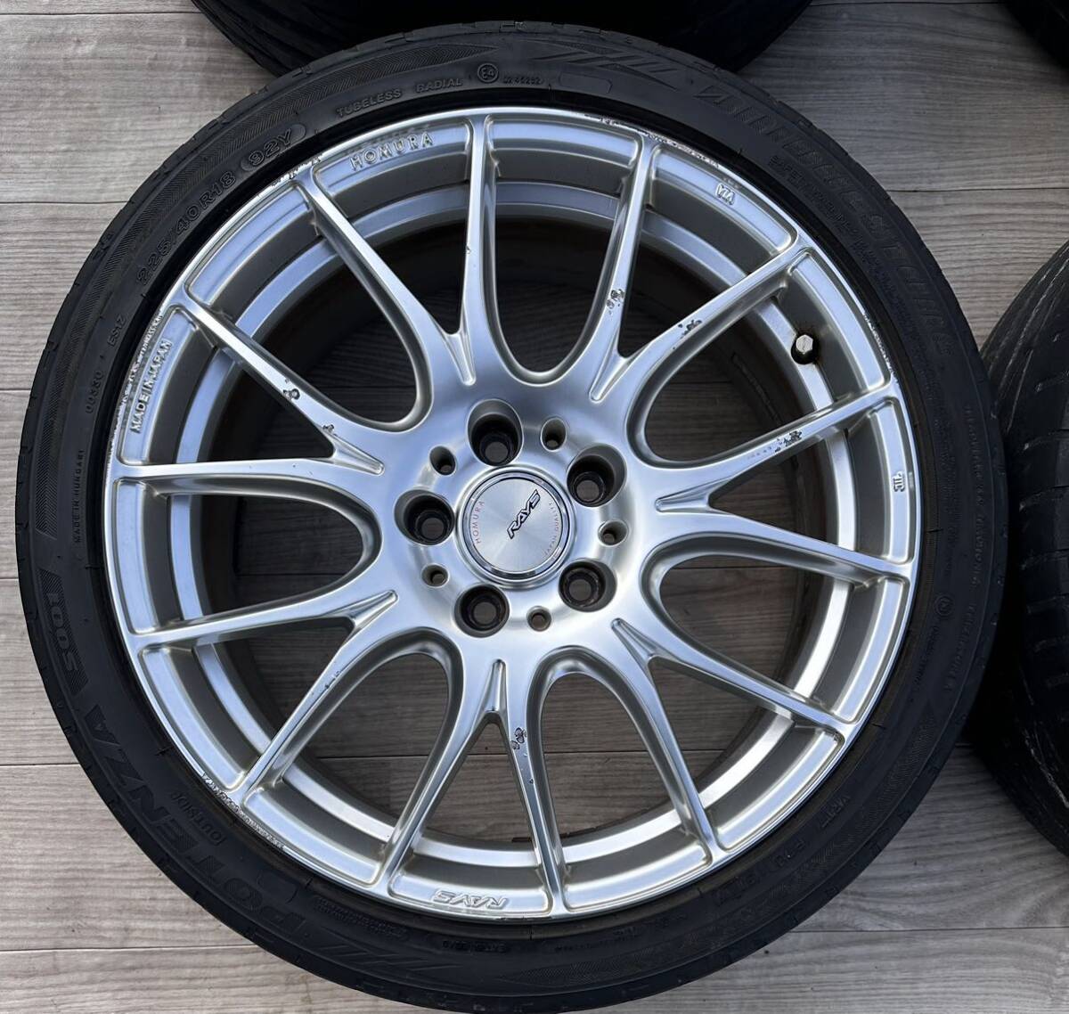 RAYS HOMURA 2X7 PLUS レイズホムラ 18インチホイール 7.5J ET48 PCD112 5H 225/40R18 4本セット_画像2