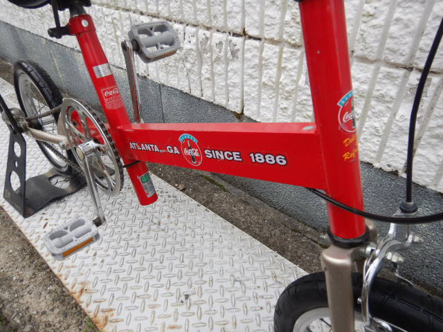 #228 超激レア 非売品 ? Coca-Cola コカ・コーラ ATLATA GASINCE1886 ミニベロ バイク 小型 自転車 14インチ オブジェ/コレクターの画像4