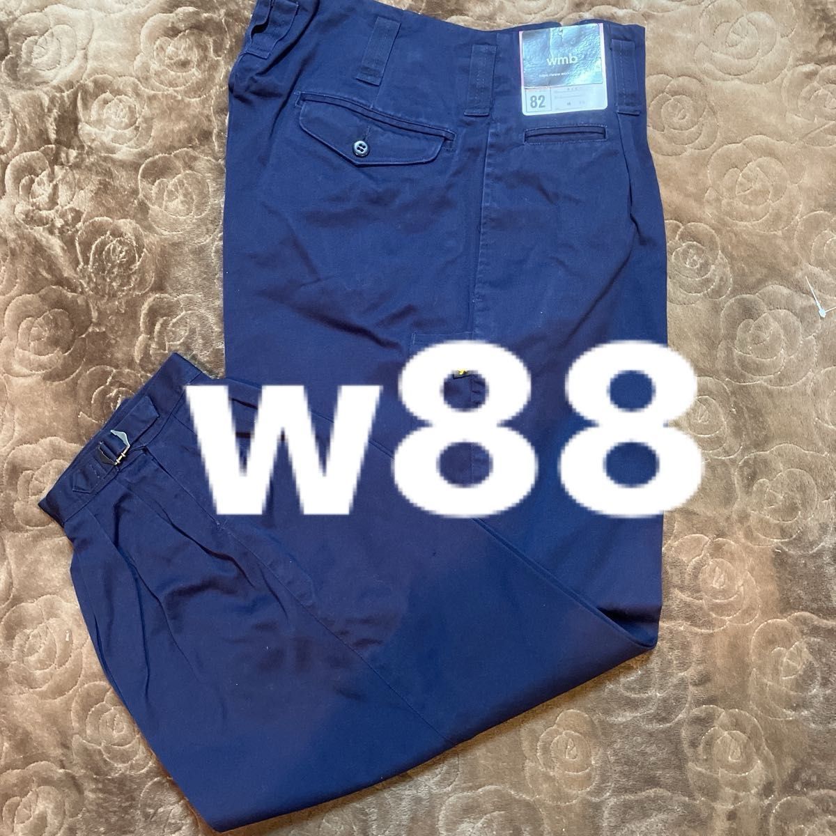 W88溶接作業ズボン綿100%ネイビー