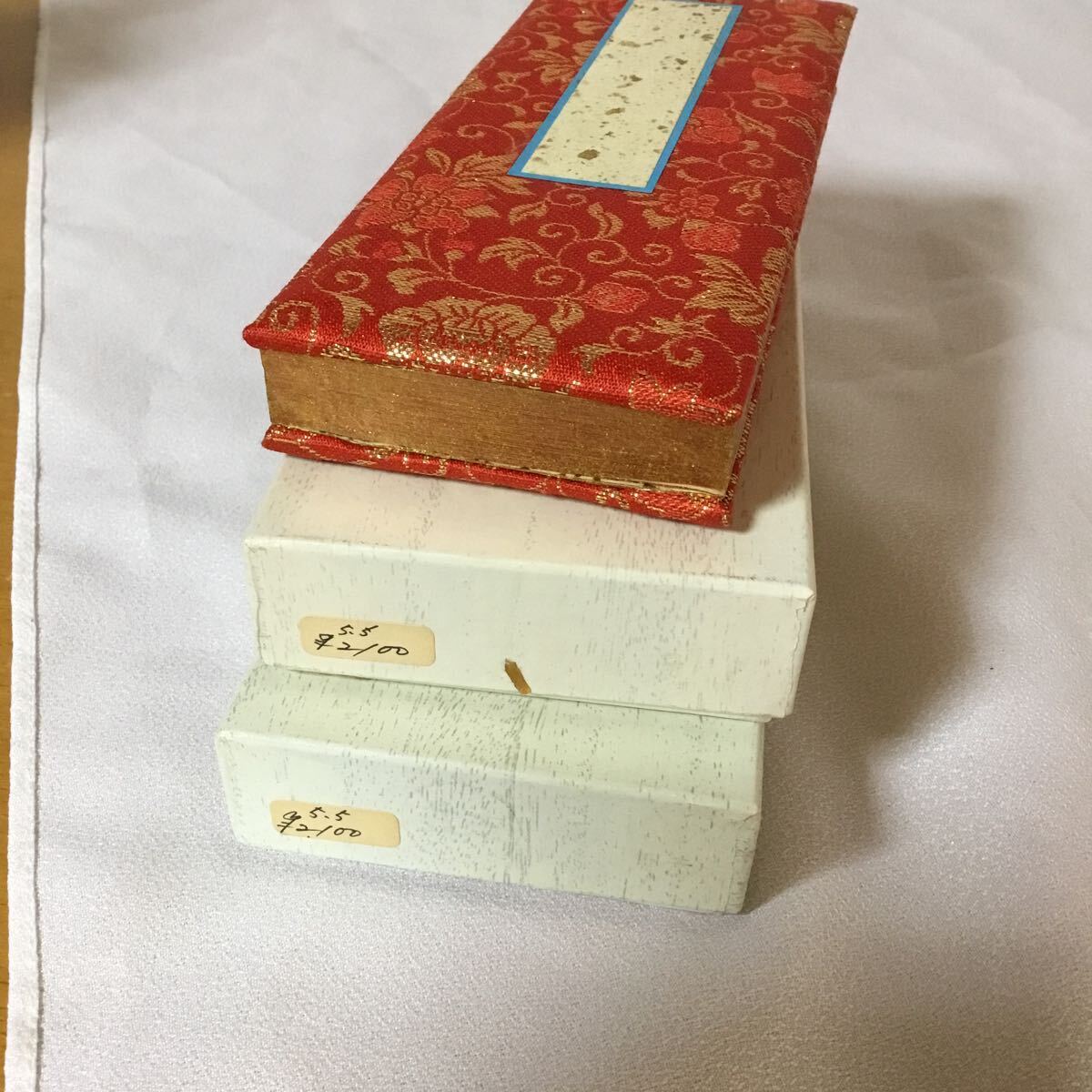 * A20 * unused long-term storage postage 185 jpy past . gold . bird. . on made 5.5 size three pcs. together 16×7 thickness 2.5. degree Buddhist altar fittings 1 point box less .
