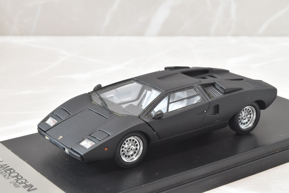 MR collection 1/43 Lamborghini counter kLP400 mat black door opening and closing type Kyosho 