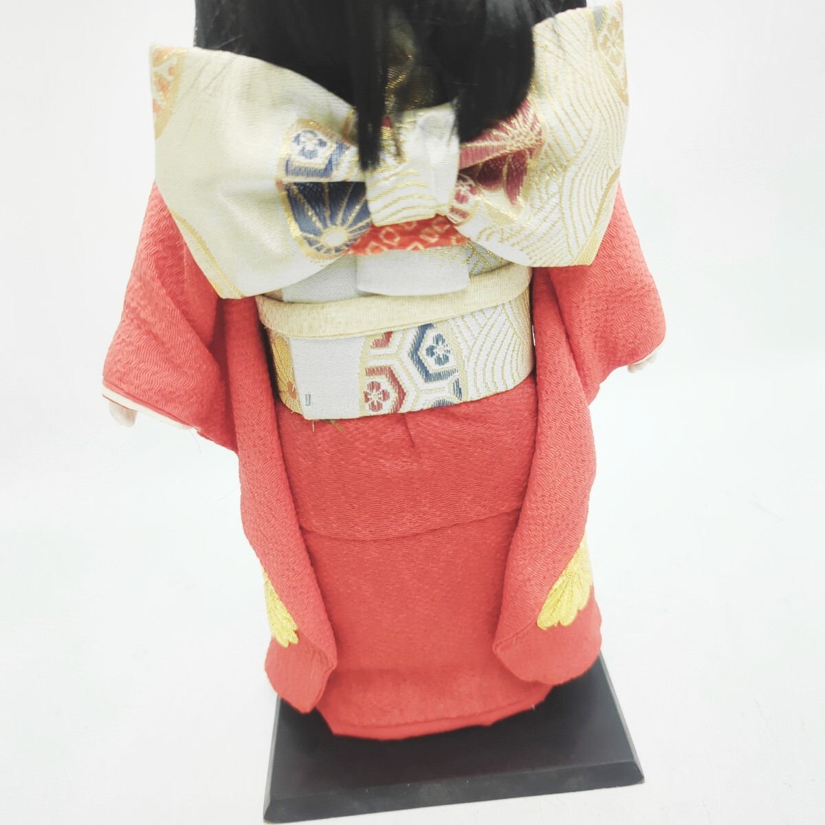 H04001 日本人形 女の子 アンティーク 置物 昭和レトロ 昭和 レトロ 人形 着物 赤_画像5
