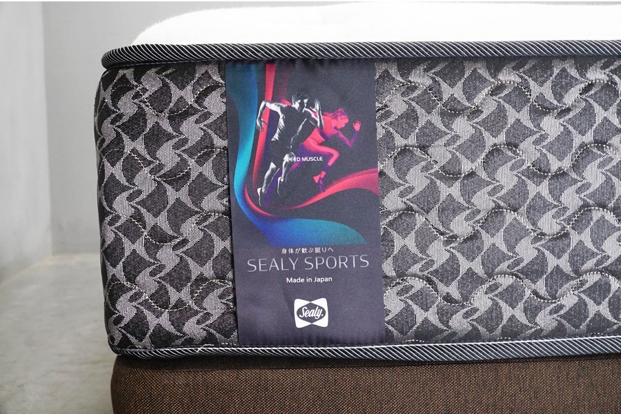 617 展示極美品 Sealy (シーリー) シーリースポーツ「スピードマッスル」マットレス付き ダブルサイズベッド ボトムタイプ26.4万_画像2