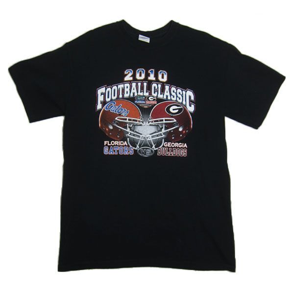 GILDAN アメフト Tシャツ 黒 フットボール FLORIDA GATORS VS GEOGEA BULLDOGS メンズM 古着_画像1