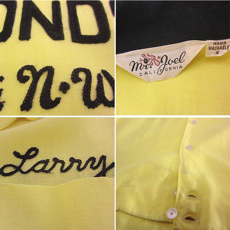 Mr.Joel ビンテージ ボウリングシャツ メンズ Sサイズ ボーリングシャツ チェーンステッチ刺繍 半袖 古着 アメリカ製の画像4