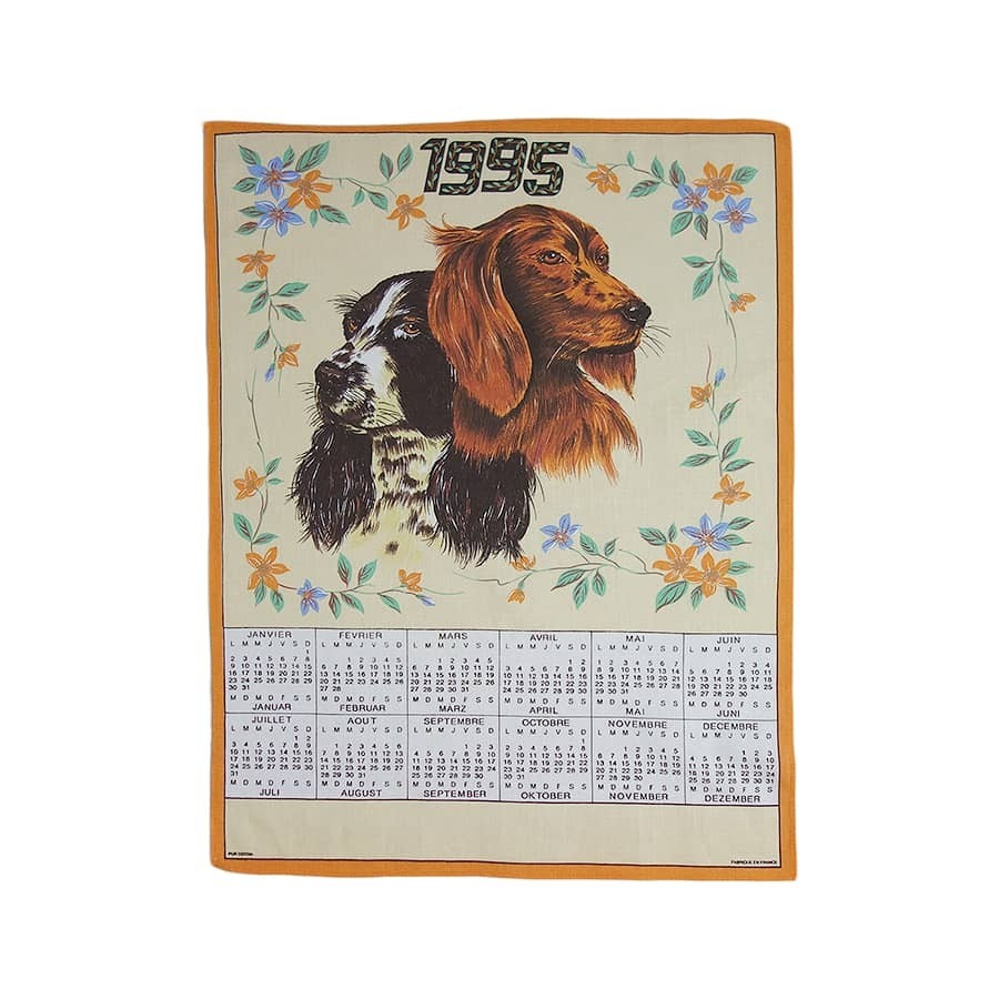  Франция 1995 год собака retro ткань календарь смешанные товары гобелен ткань ткань смешанные товары 