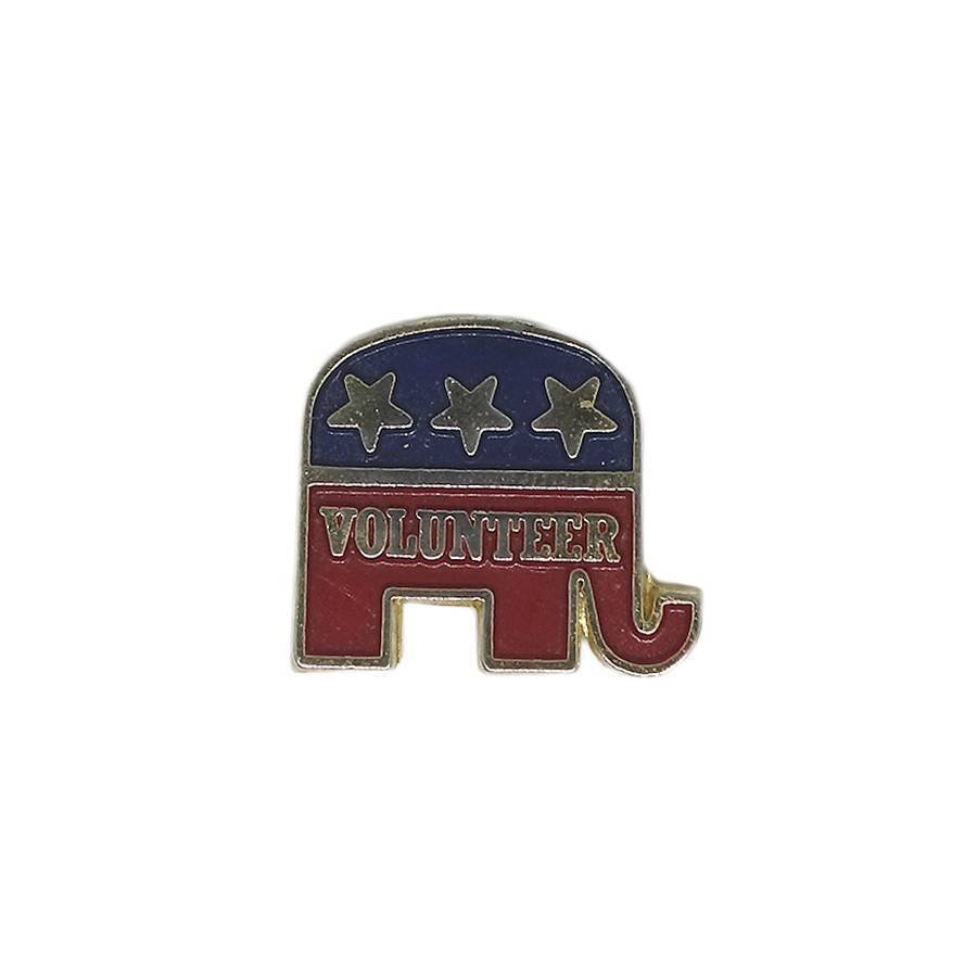 アメリカ合衆国 共和党 ボランティア ピンズ ピンバッチ ピンバッジ 留め具付き 象に星条旗_画像1