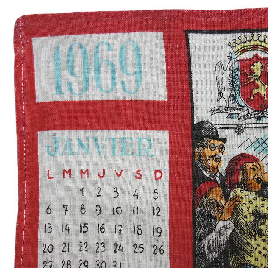  Bank. положение Vintage ткань ткань календарь гобелен 1969 год античный ткань смешанные товары 