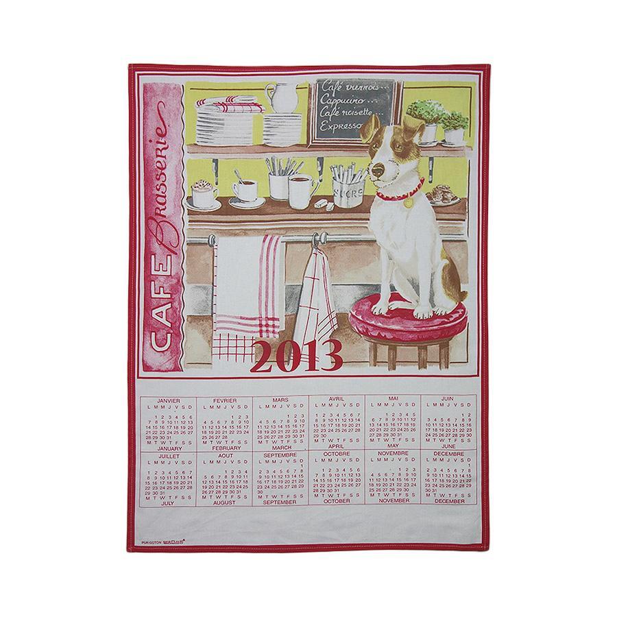  Cafe собака ткань ткань календарь интерьер смешанные товары постер гобелен 