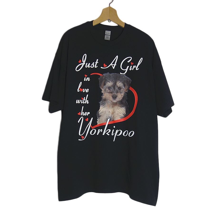 新品 tシャツ GILDAN 可愛い犬 プリントTシャツ 半袖 大きいサイズ メンズ 2XL 黒色 ティーシャツ BIG ジェンダーレス_画像1