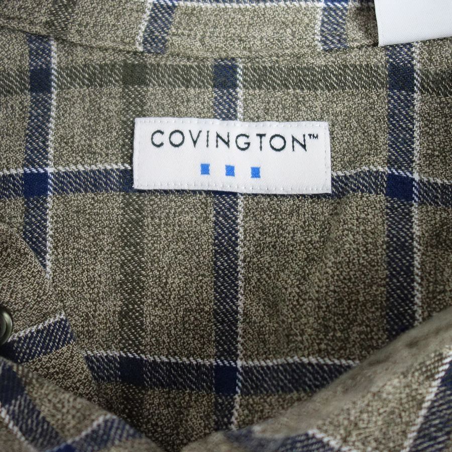 COVINGTON チェック柄 ネルシャツ 長袖 ヘビーコットン シャツ メンズ Mサイズ 古着_画像4