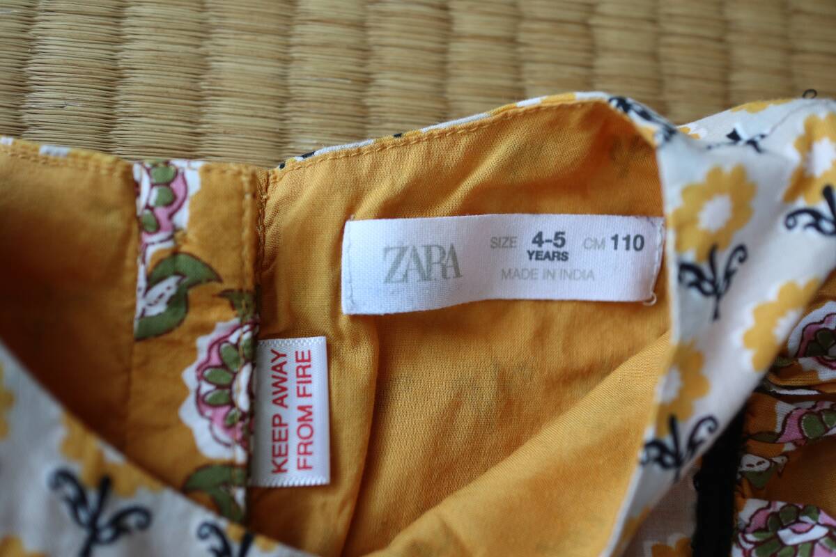 Zara ガール ワンピース 110cm 4-5歳 マスタード ザラ_画像3