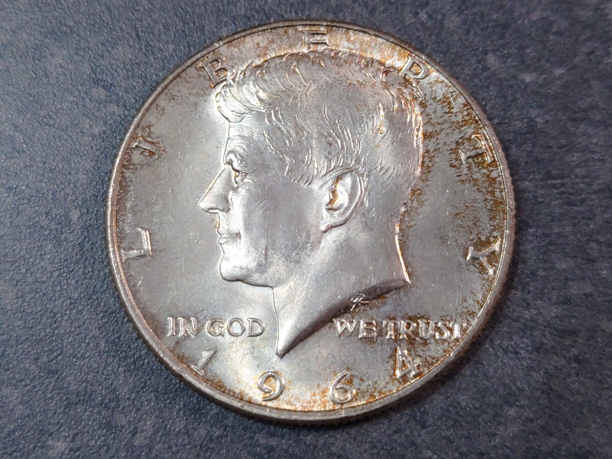 （1円スタート）アメリカ ケネディ リバティ イーグル ハーフダラー 銀貨 1964年 ３枚セット 銀品位.900  総重量37.54g 30.70mmの画像6