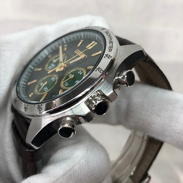 SEIKO セイコー 箱有 SPIRIT CHRONOGRAPH スピリット クロノグラフ 腕時計 レザー T63-00D0　MH632024042508_画像6