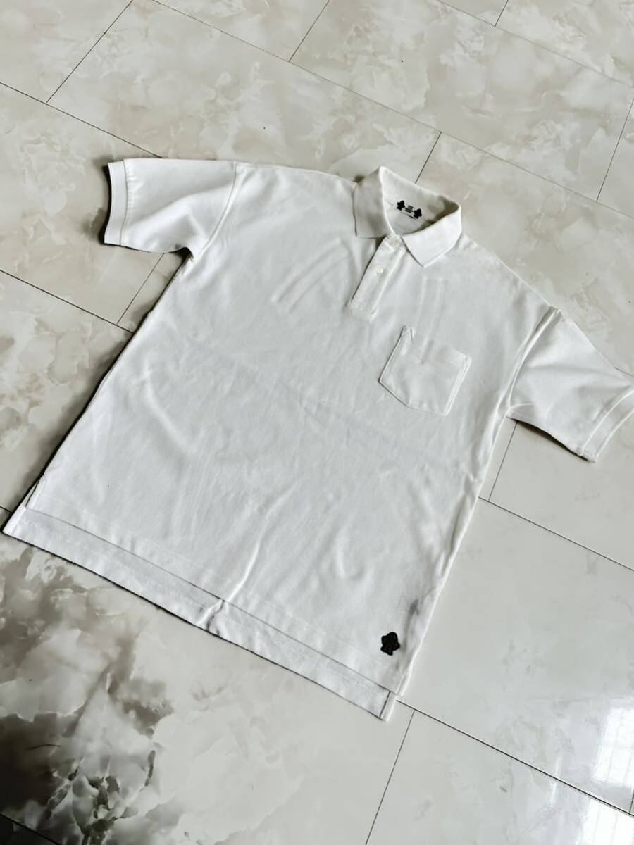 Studio SEVEN White オーバーサイズ ポロシャツ サイズS 着丈70cm 身幅54cm 半袖ポロシャツ _画像1