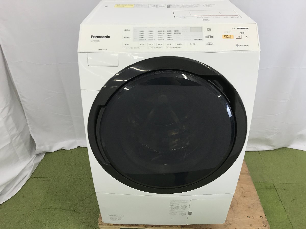 パナソニック Panasonic ドラム式洗濯乾燥機 洗濯10kg 乾燥6kg 左開き 斜型 シワ取り機能 自動お手入れ NA-VX3900L 2019年製 TD04007Nの画像2