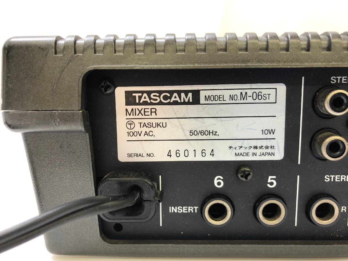 TASCAM タスカム 6チャンネルミキサー アナログミキサー M-06ST レコーディング PA機器 ジャンク T04018Nの画像10