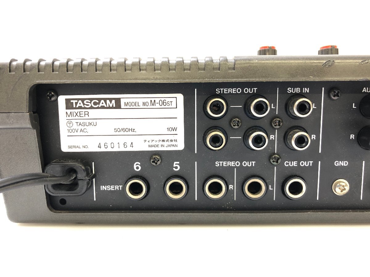 TASCAM タスカム 6チャンネルミキサー アナログミキサー M-06ST レコーディング PA機器 ジャンク T04018Nの画像7