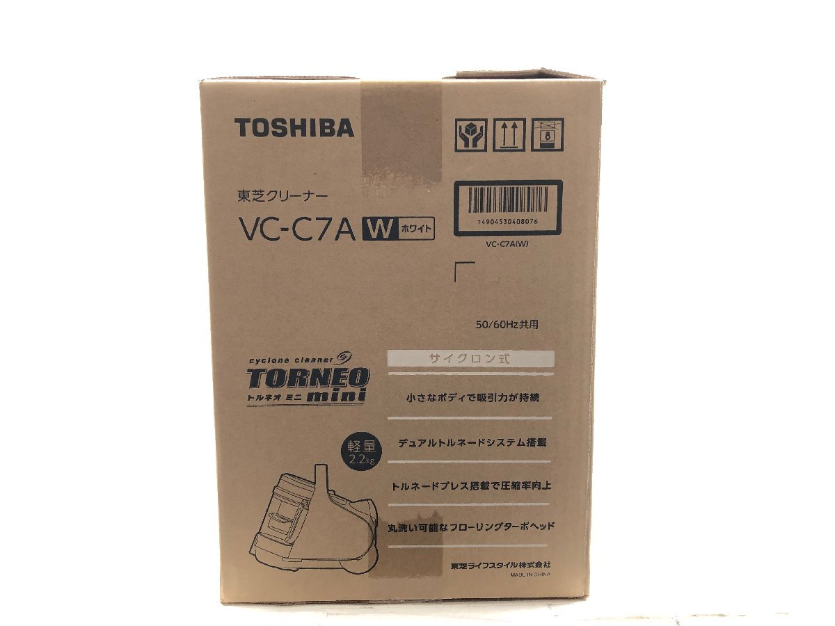 新品未開封★東芝 TOSHIBA トルネオ ミニ サイクロン式掃除機 クリーナー キャニスタータイプ ダストケース丸洗い ホワイト VC-C7A Y04070Nの画像3