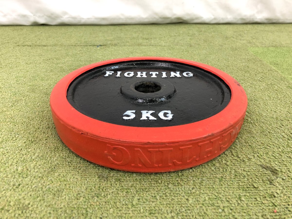 FIGHTING ROAD ファイティングロード ラバープレート 5kg×6 総重量30kg 穴径28mm 筋トレ ダンベル ホームジム T04035Sの画像3