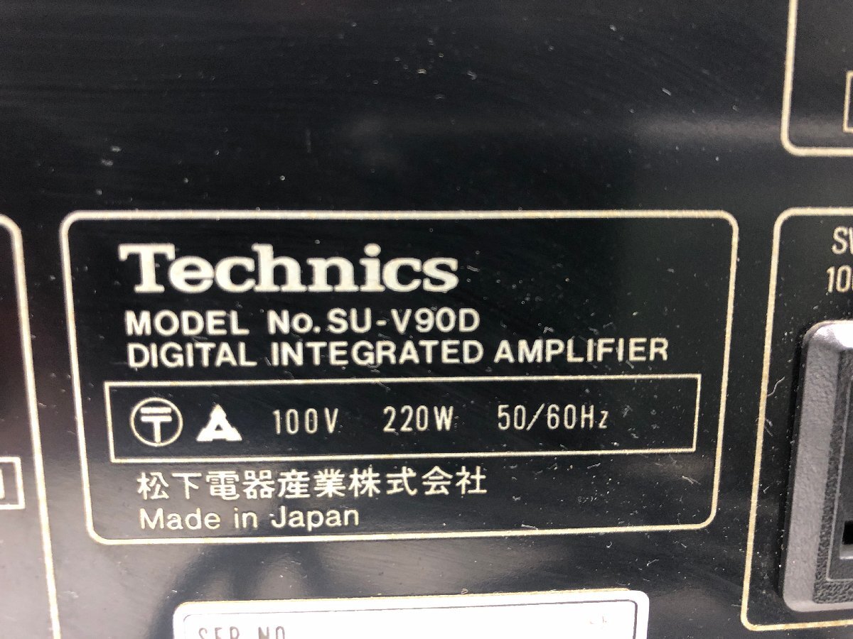 Technics テクニクス プリメインアンプ インテグレーテッドアンプ オーディオ機器 100V 50Hz/60Hz SU-V90D ジャンク Y04157MAの画像5