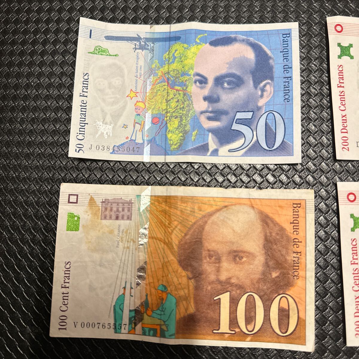 フランス 旧紙幣 エッフェル塔 200フラン 4枚／100フラン／50フラン 外国紙幣 合計6枚まとめ売り 紙幣 古札の画像2