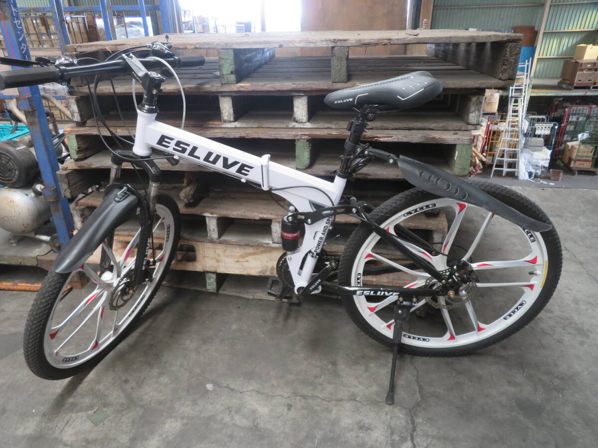 F-307★(再)来店引取限定・発送不可★ESLUVE★自転車★折りたたみ自転車★ジャンク品_画像1