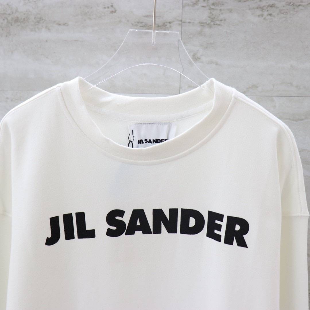 新品☆JIL SANDER ジルサンダー Logo Long Sleeve tee 長袖シャツ WHITE 白 ロンT フロントロゴ シャツ size L 男女兼用_画像3