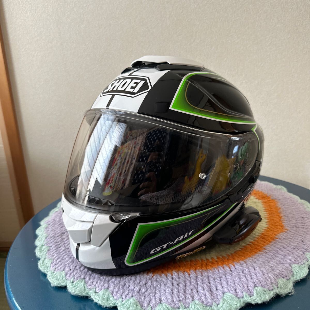 SHOEI ショウエイ フルフェイスヘルメット GT-Air EXPANSE Mサイズ B+com ONE 付き カワサキグリーン ビーコムワン オマケ付きの画像2