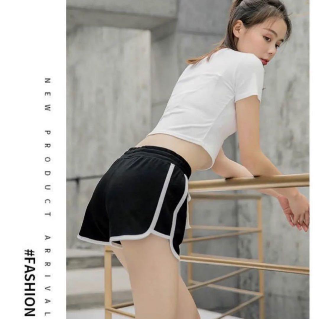  short pants line entering L size yoga wear room wear Korea black running yoga sport 