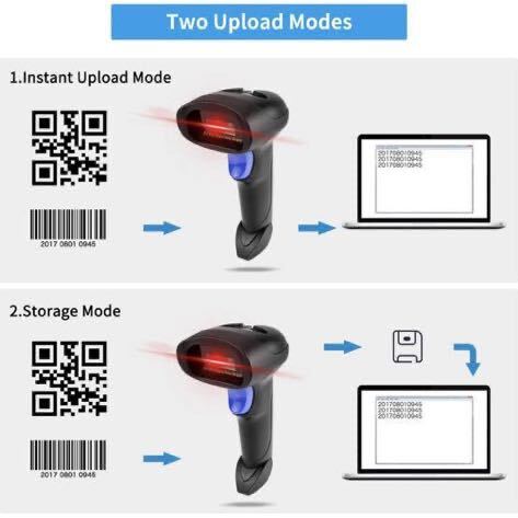スタンド付きワイヤレスバーコードスキャナー ポータブル2-in-1バーコードリーダー2.4GHzワイヤレスUSB2.0有線 CCDバーコード パソコン(2D)の画像5