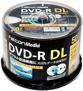 FalconMedia(ファルコンメディア) 1回録画用 DVD-R DL CPRM 215分 50枚 ホワイトプリンタブル 片面