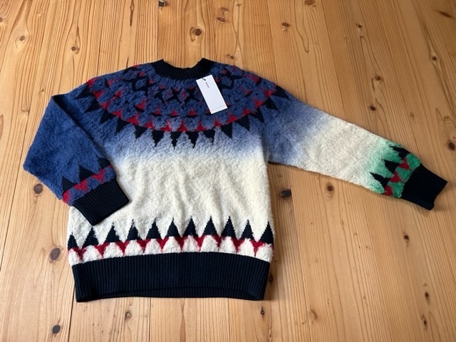 ☆新品未使用☆sacai Jacquard Knit Pullover 2024ss ニット プルオーバー サカイ_前