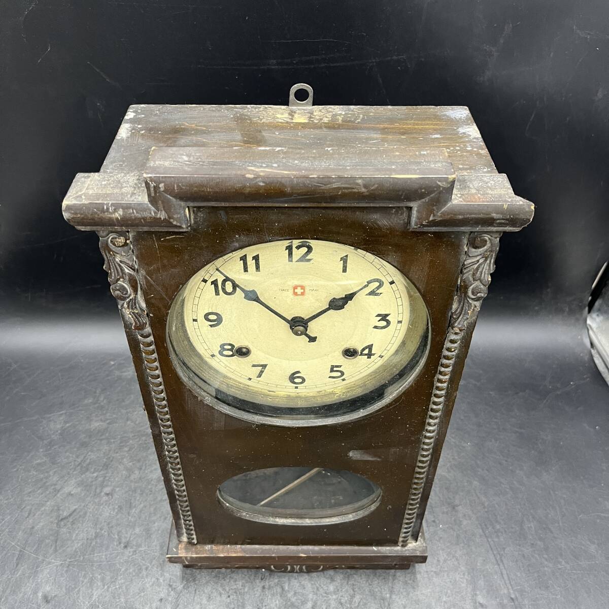 TRADE MARK 置き 時計 レトロ 木製 動作未確認 の画像5
